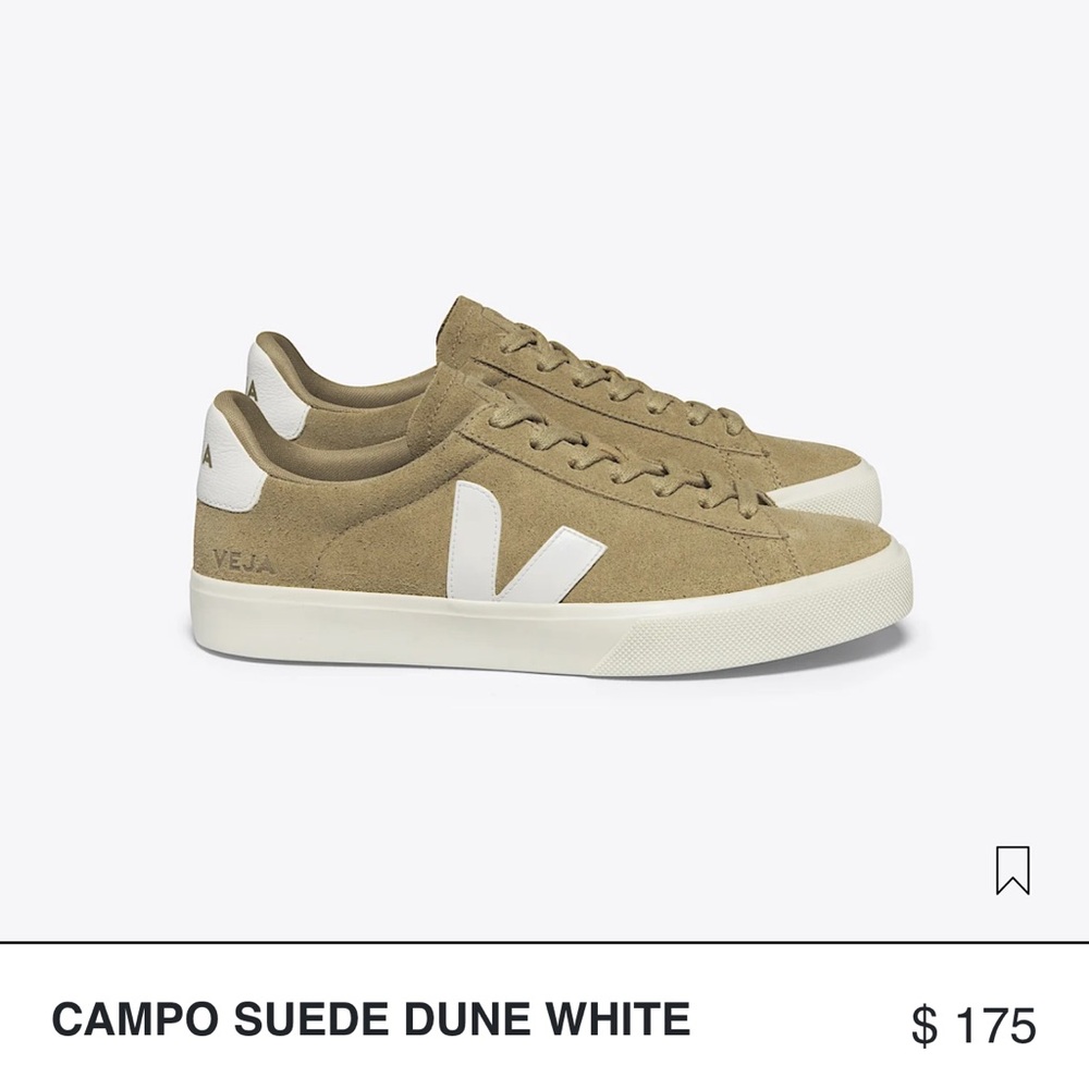Veja Campo Suede Tan White Sneakers